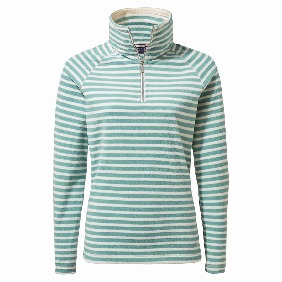 Stripes Craghoppers Natalia Half Zip Women's Sweaters | KTJ5598BH