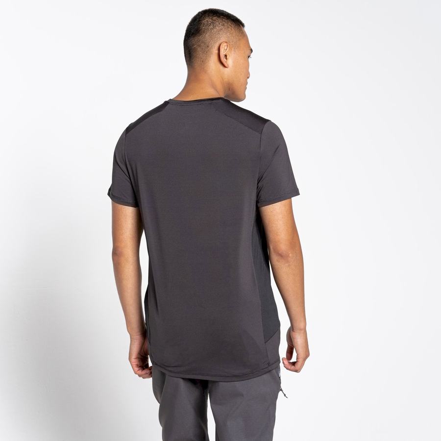 Black Craghoppers Atmos Short Sleeved Men's T-Shirts | NJO6787RU