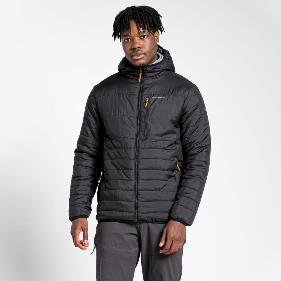 Black Craghoppers Compresslite VI Hooded Men's Jackets | ZIJ8986HQ