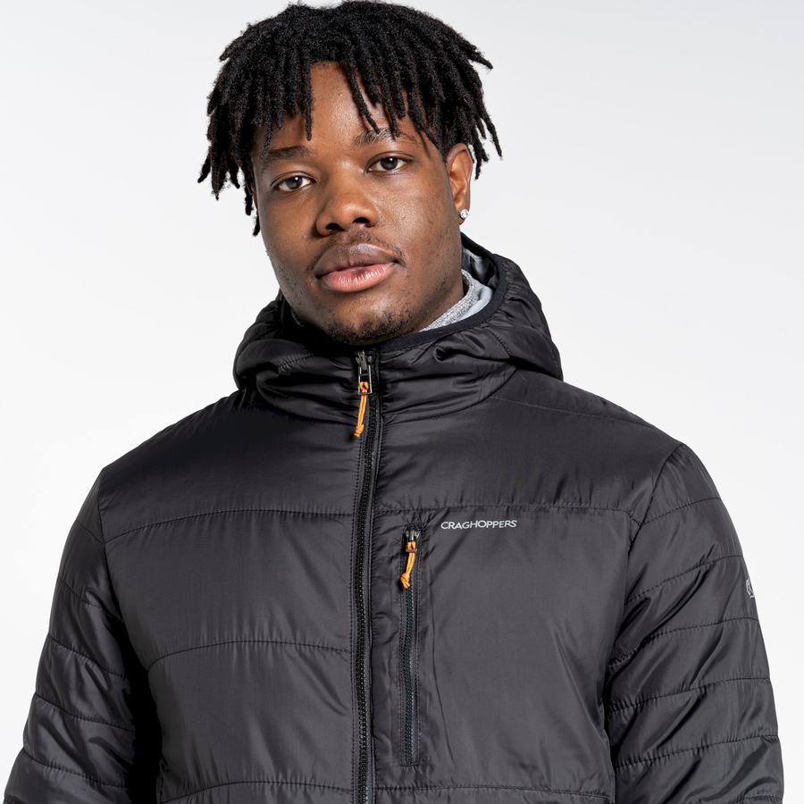 Black Craghoppers Compresslite VI Hooded Men's Jackets | ZIJ8986HQ