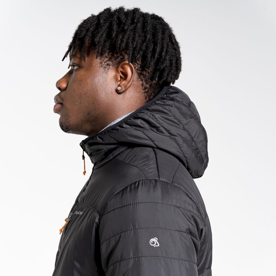 Black Craghoppers Compresslite VI Hooded Men's Jackets | ZIJ8986HQ