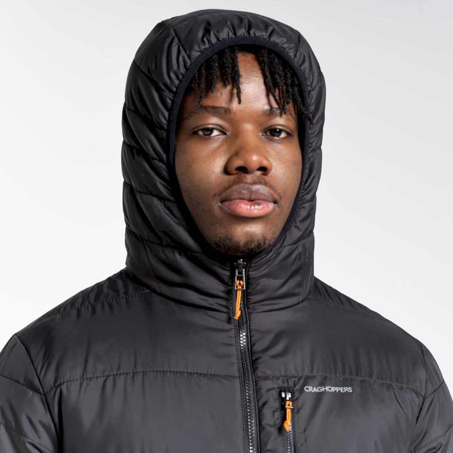 Black Craghoppers Compresslite VI Hooded Men's Jackets | ZIJ8986HQ