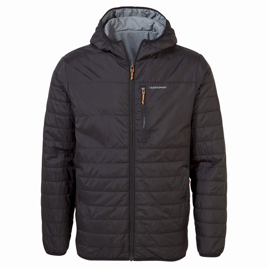 Black Craghoppers Compresslite VI Hooded Men\'s Jackets | ZIJ8986HQ