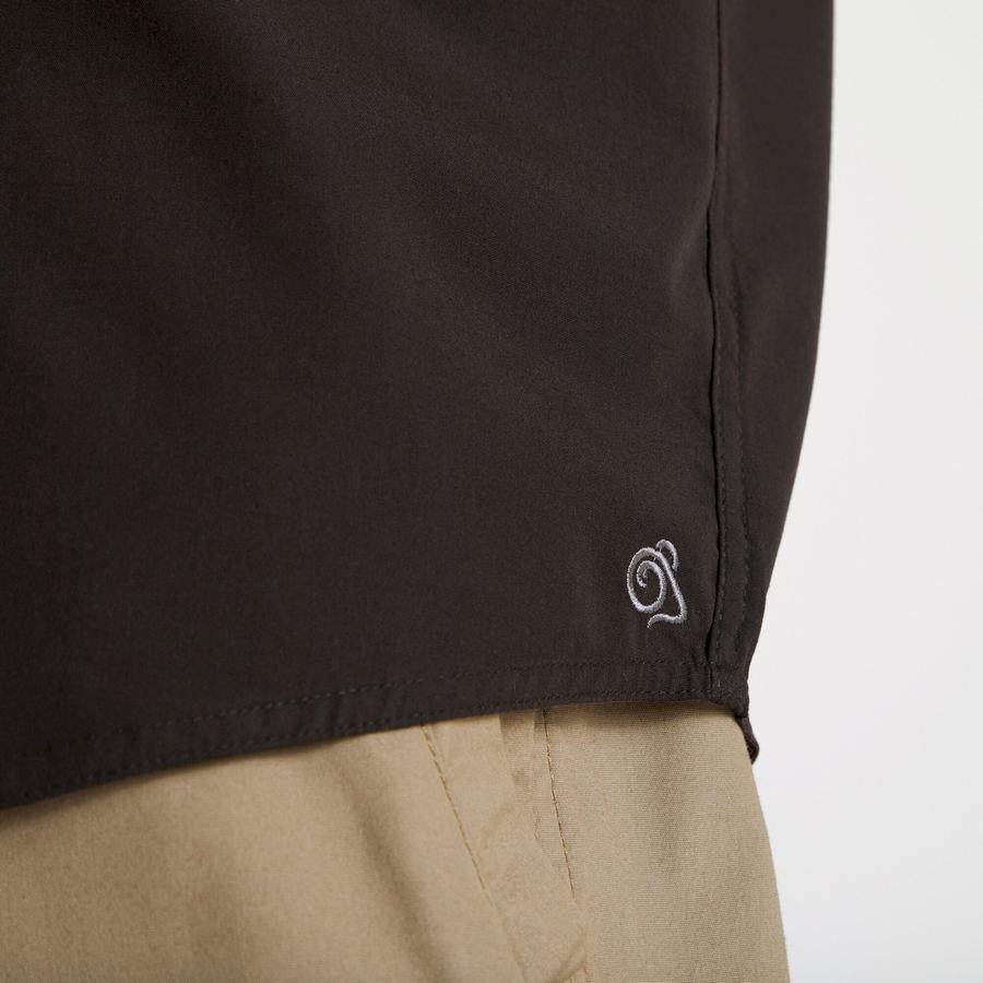 Black Craghoppers Expert Kiwi Short Sleeved Men's Shirts | MBC1834QC
