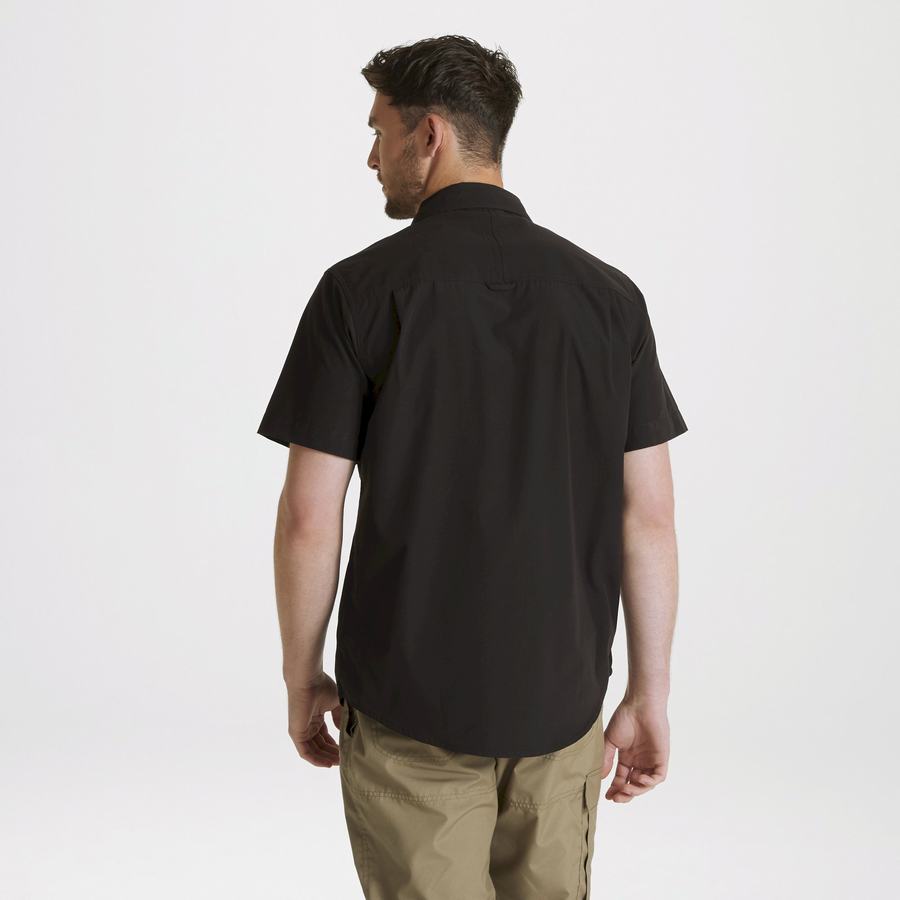 Black Craghoppers Expert Kiwi Short Sleeved Men's Shirts | MBC1834QC