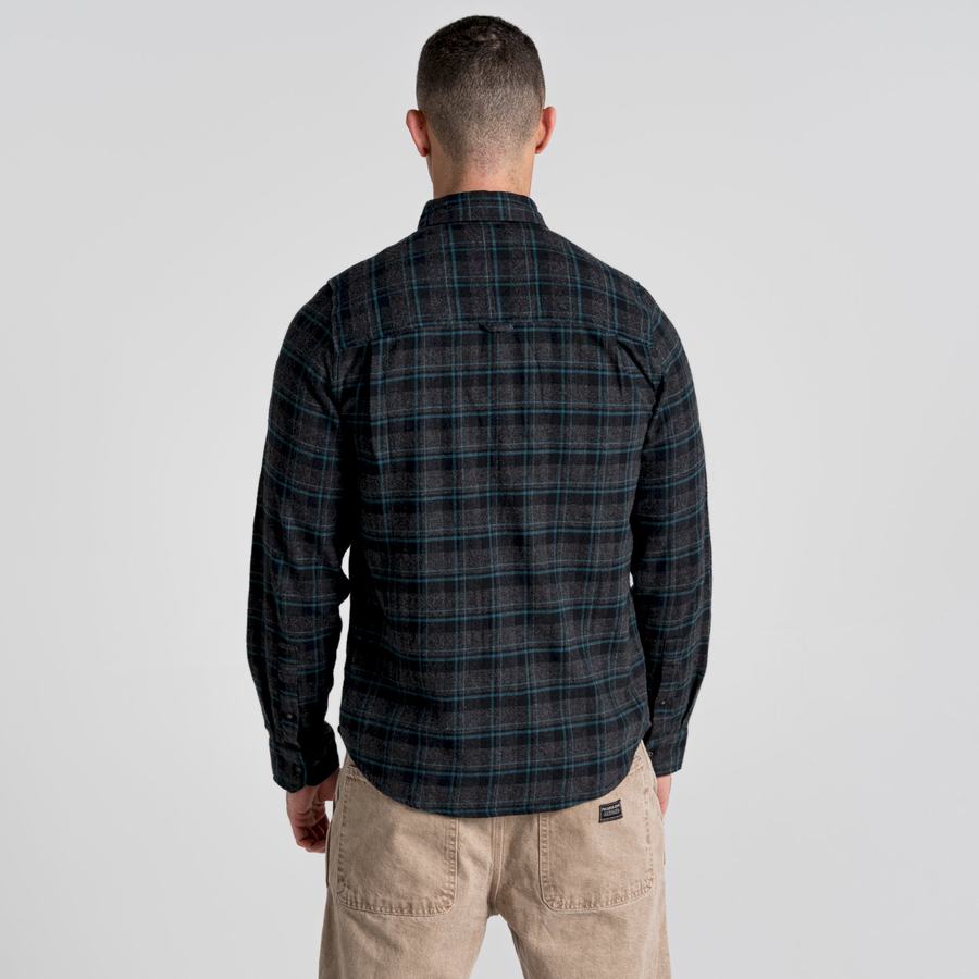 Black Craghoppers Kiwi IV Long Sleeved Check Men's Shirts | WLY7141DT