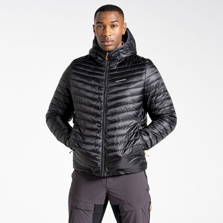 Black Orange Craghoppers Insulated ExpoLite Hooded Men's Jackets | MVB662FG