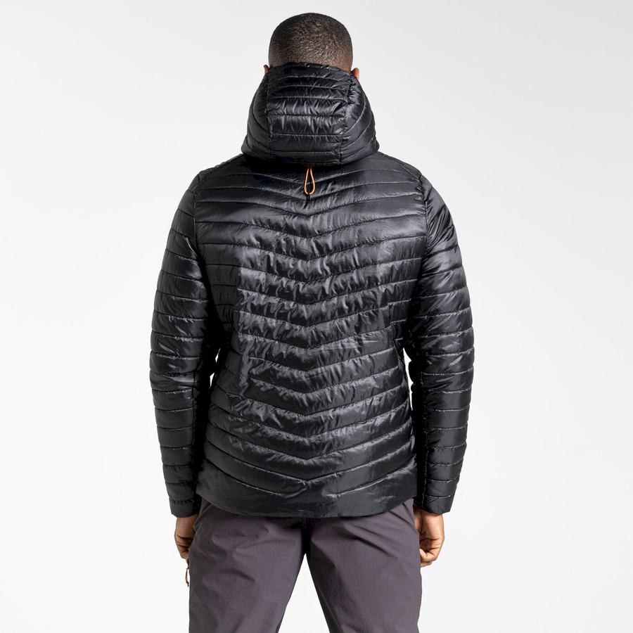 Black Orange Craghoppers Insulated ExpoLite Hooded Men's Jackets | MVB662FG
