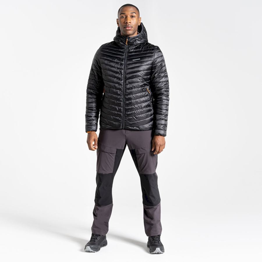 Black Orange Craghoppers Insulated ExpoLite Hooded Men's Jackets | MVB662FG