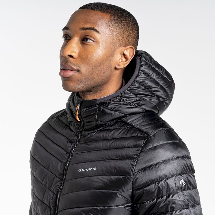 Black Orange Craghoppers Insulated ExpoLite Hooded Men's Jackets | MVB662FG