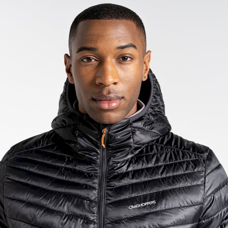 Black Orange Craghoppers Insulated ExpoLite Hooded Men's Jackets | MVB662FG