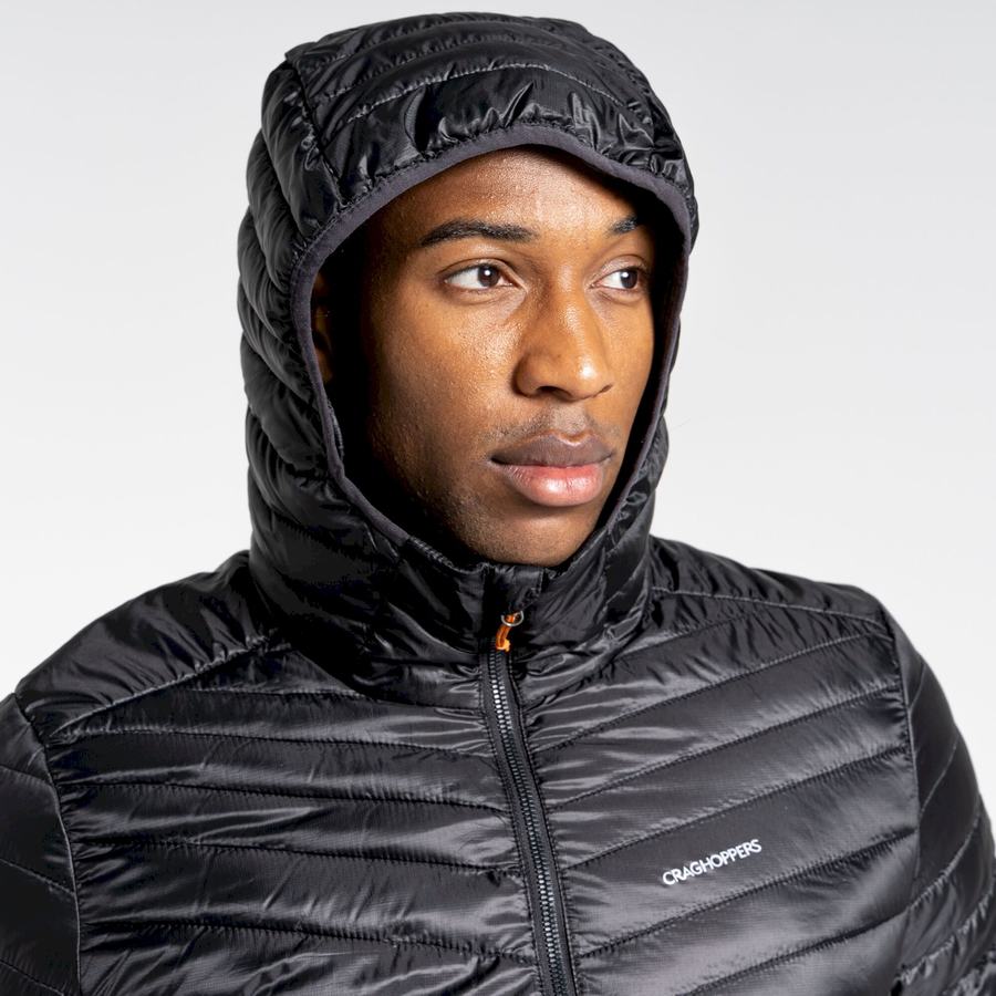 Black Orange Craghoppers Insulated ExpoLite Hooded Men's Jackets | MVB662FG