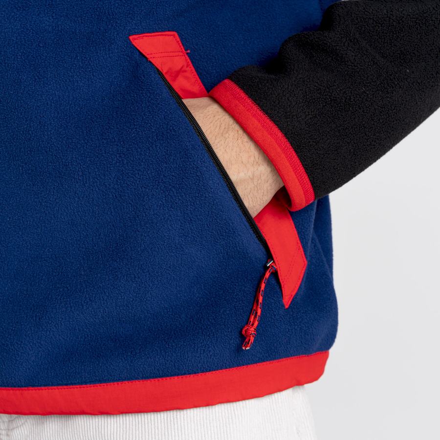 Black Purple Blue Craghoppers Spindle Half Zip Men's Sweaters | FEQ482HD