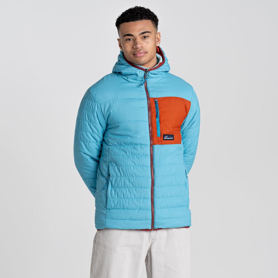 Blue Craghoppers Cameo CompressLite Hooded Men's Jackets | HWZ1793VH