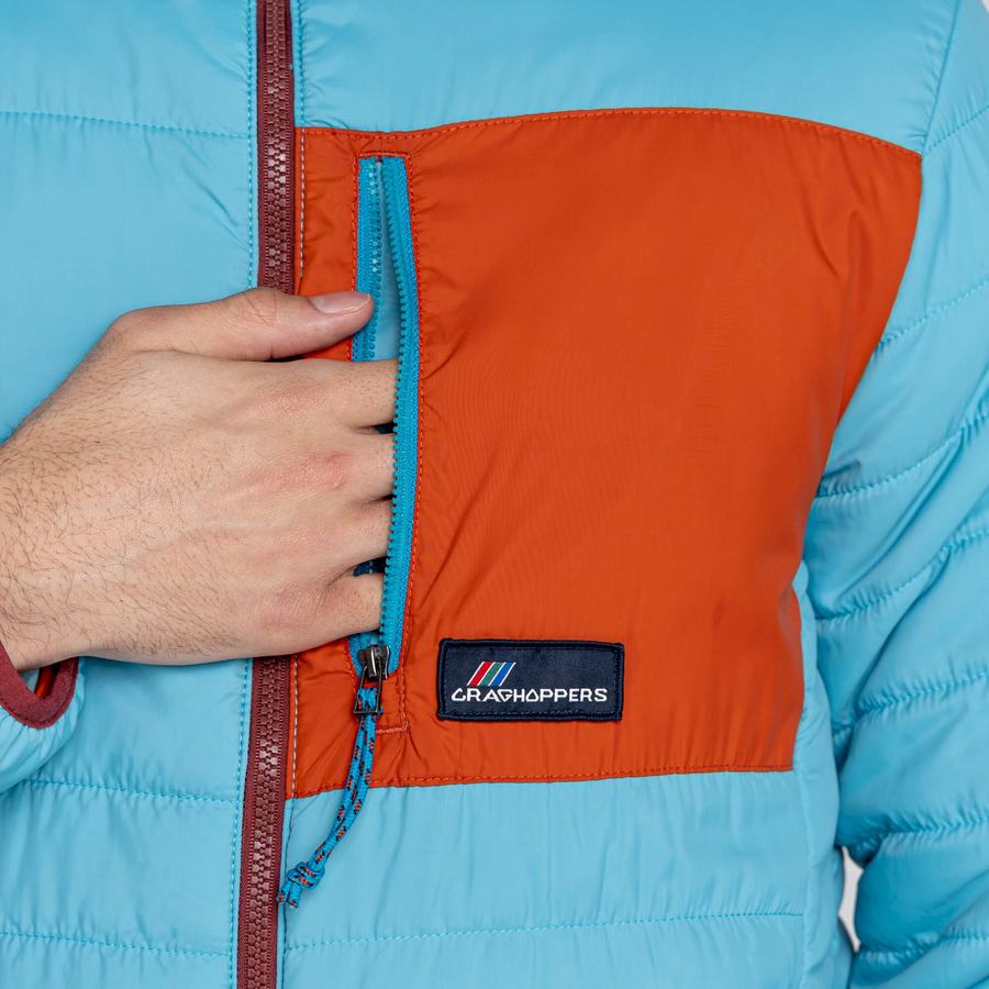 Blue Craghoppers Cameo CompressLite Hooded Men's Jackets | HWZ1793VH