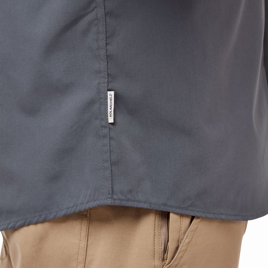 Blue Craghoppers Kiwi Boulder Long Sleeved Men's Shirts | LYE6335ZP
