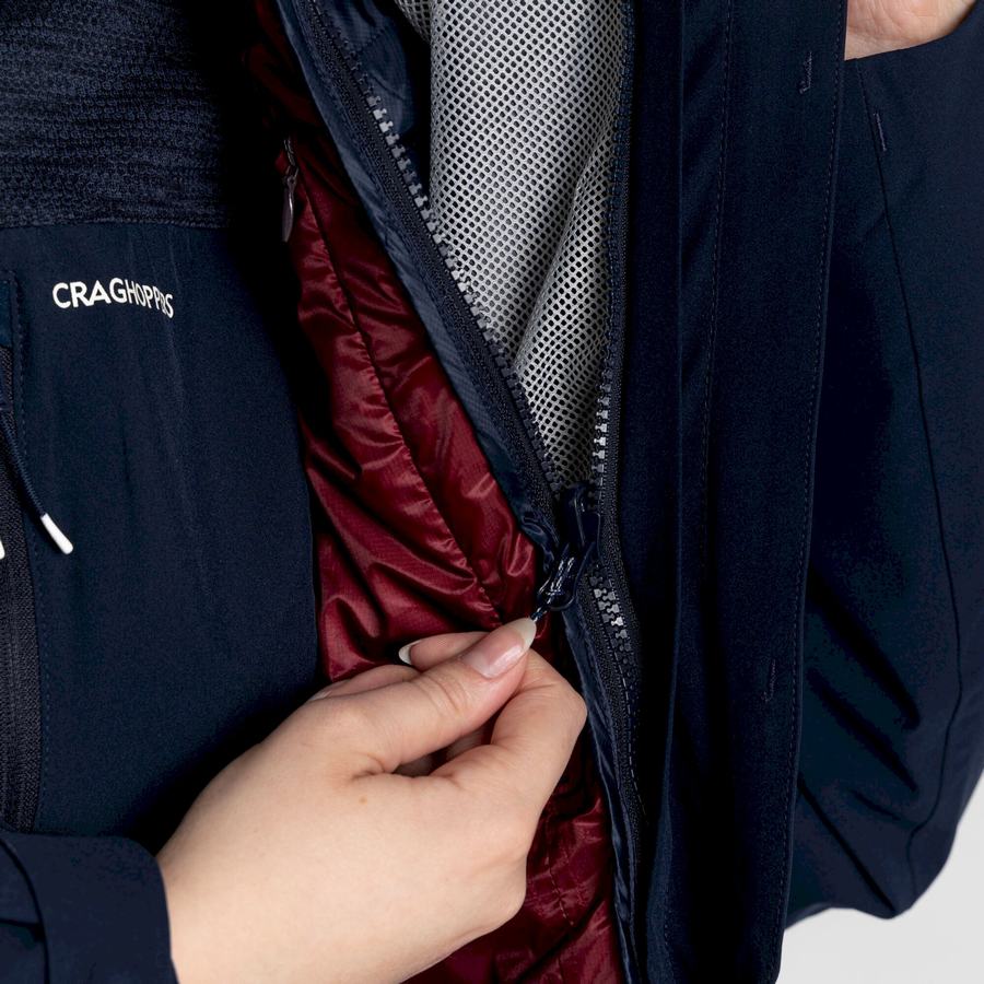 Blue Navy Craghoppers Caldbeck Pro 3 in 1 Women's Jackets | HZT2627WM