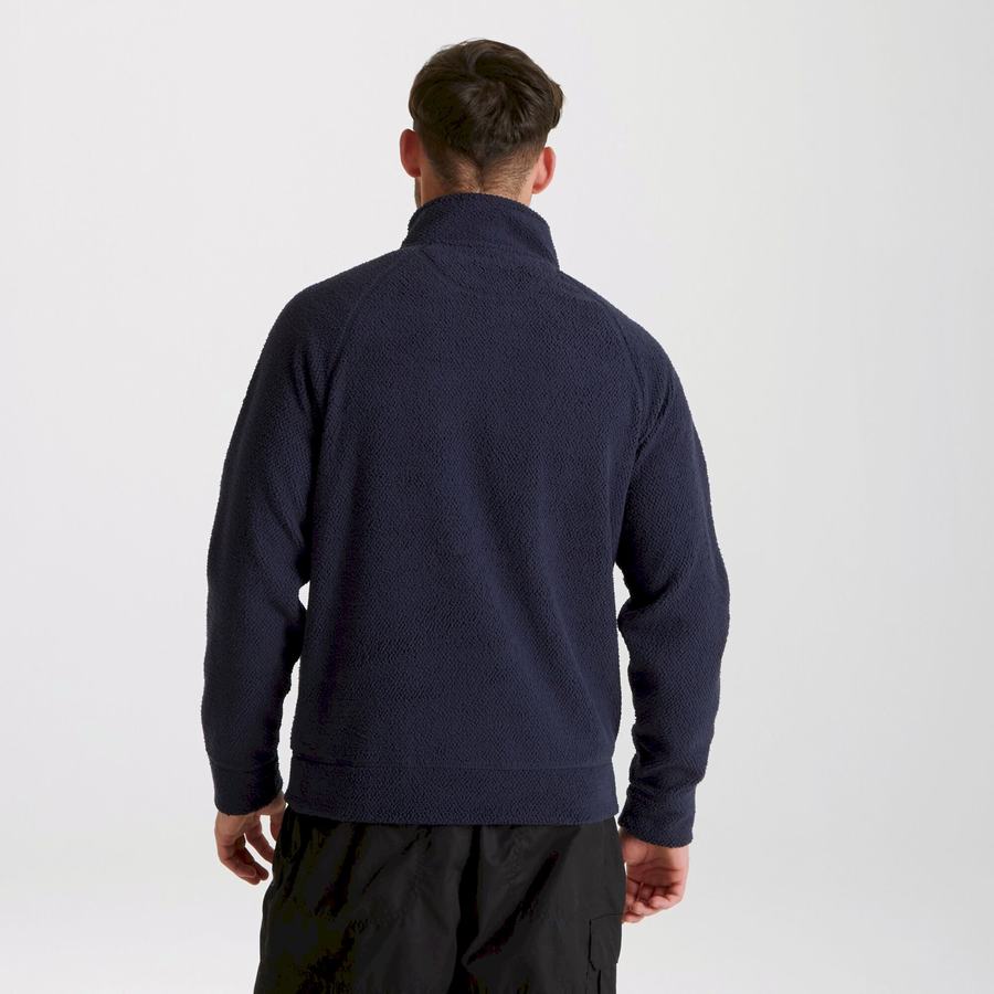 Blue Navy Craghoppers Cason Half-Zip Men's Sweaters | DUO59QJ