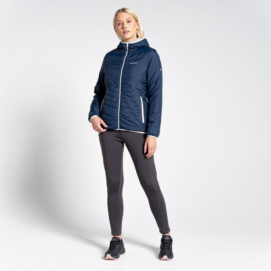 Blue Navy Craghoppers Compresslite VI Hooded Women's Jackets | SGV4059UA
