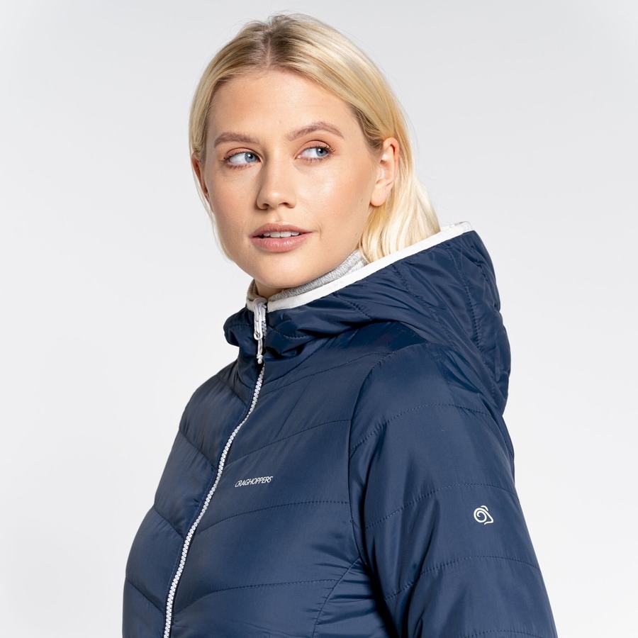 Blue Navy Craghoppers Compresslite VI Hooded Women's Jackets | SGV4059UA