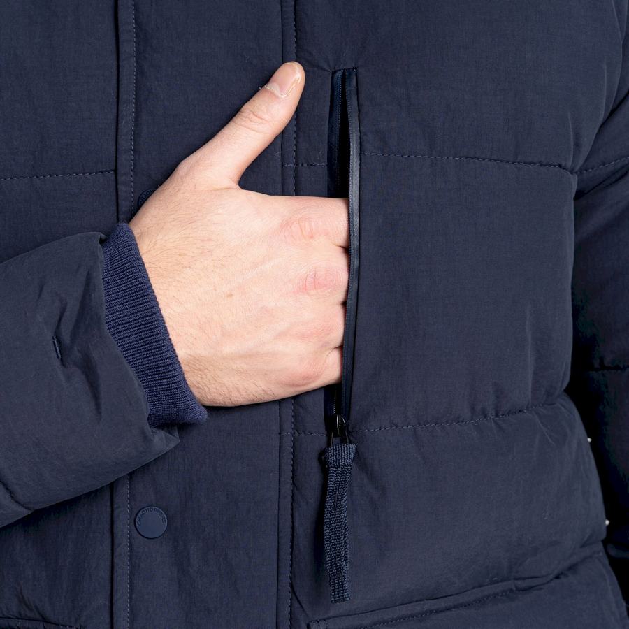 Blue Navy Craghoppers Dunbeath Insulated Hooded Men's Jackets | WZN9782XP
