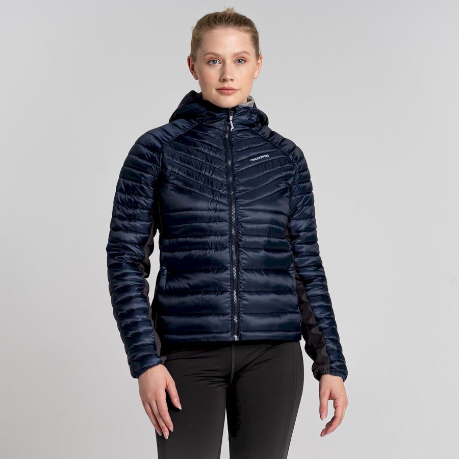 Blue Navy Craghoppers ExpoLite Insulated Hooded Women's Jackets | SQT247RU