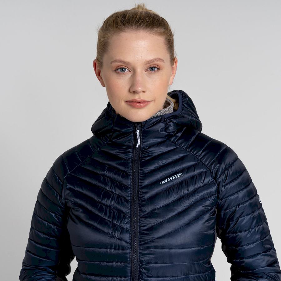 Blue Navy Craghoppers ExpoLite Insulated Hooded Women's Jackets | SQT247RU