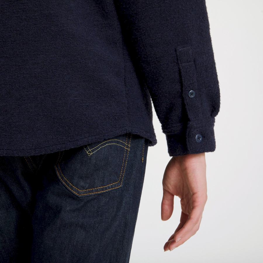 Blue Navy Craghoppers Leroy Long Sleeved Men's Shirts | SSZ4748ZB
