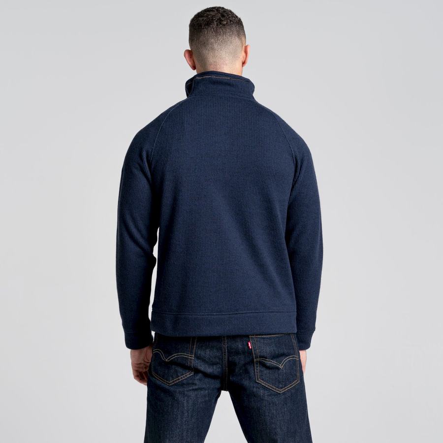 Blue Navy Craghoppers Logan Half Zip Men's Sweaters | WMS6695QJ