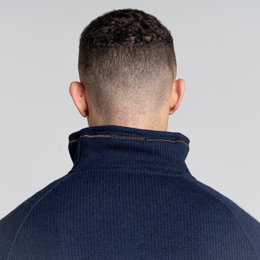 Blue Navy Craghoppers Logan Half Zip Men's Sweaters | WMS6695QJ