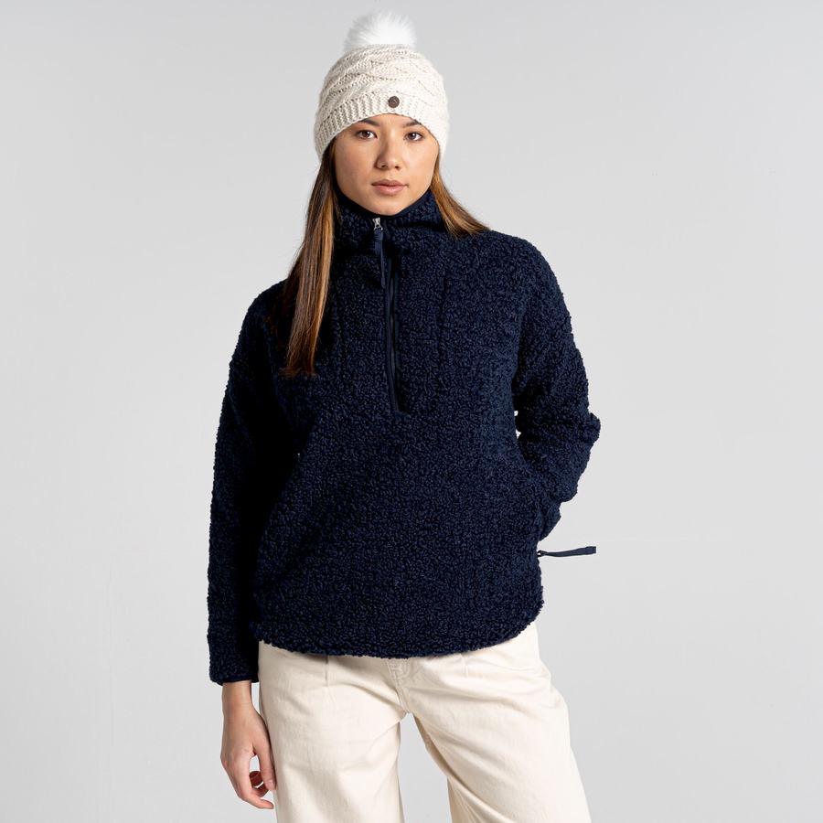 Blue Navy Craghoppers Orlena Half Zip Women's Sweaters | ZEA2455ZX