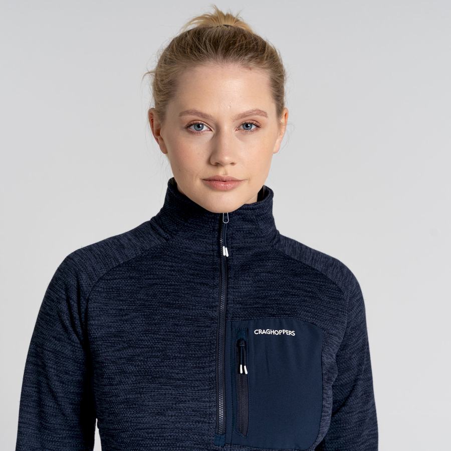 Blue Navy Craghoppers Trina Half Zip Women's Sweaters | RYN1773PK