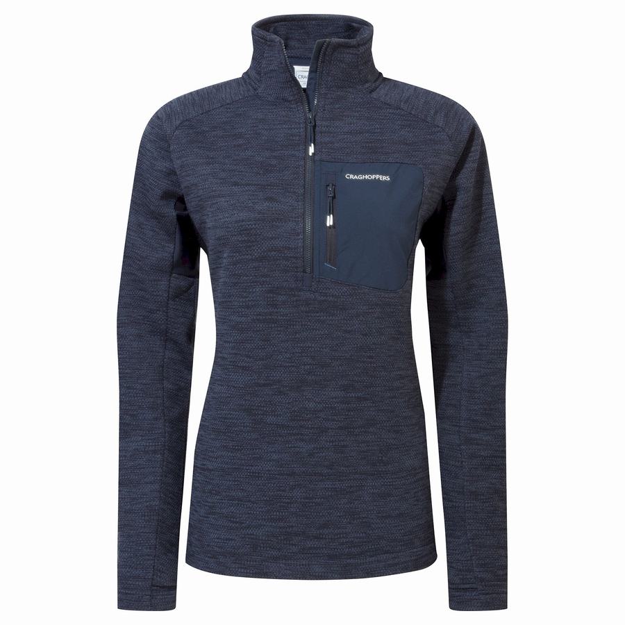 Blue Navy Craghoppers Trina Half Zip Women's Sweaters | RYN1773PK
