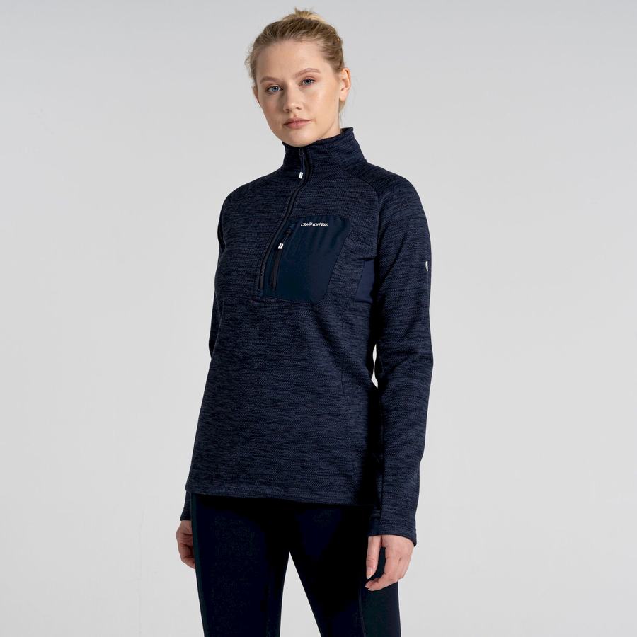 Blue Navy Craghoppers Trina Half Zip Women's Sweaters | RYN1773PK