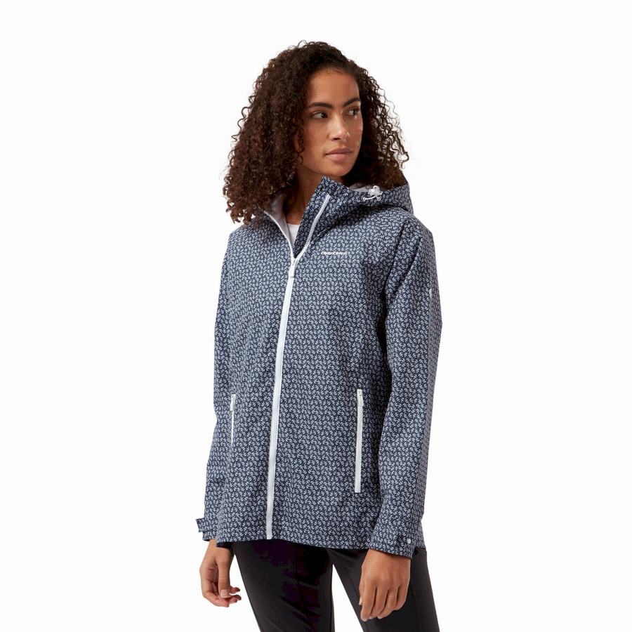 Blue Navy Craghoppers Waterproof Laurel Women's Jackets | KDW2985WT