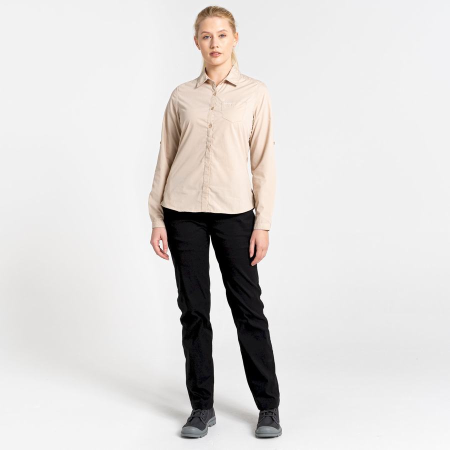 Brown Craghoppers Kiwi II Long Sleeved Women's Shirts | HZK9012PA