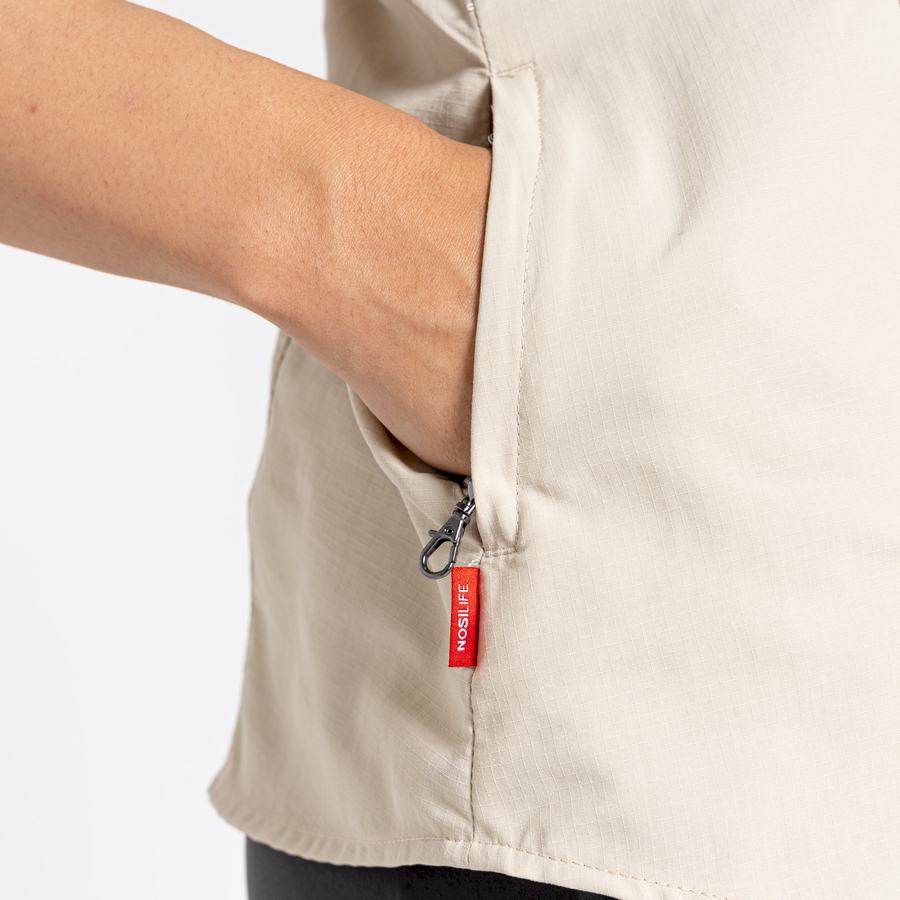 Brown Craghoppers NosiLife Adventure II Short Sleeved Women's Shirts | PIE2888VC