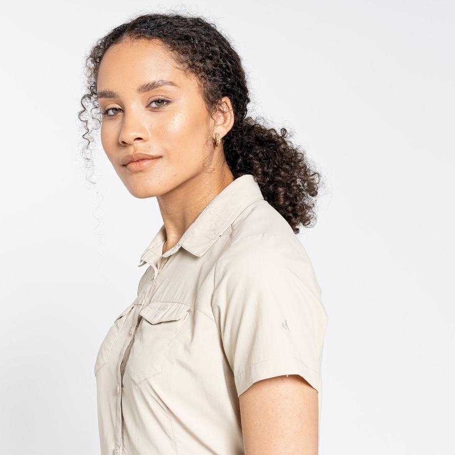 Brown Craghoppers NosiLife Adventure II Short Sleeved Women's Shirts | PIE2888VC