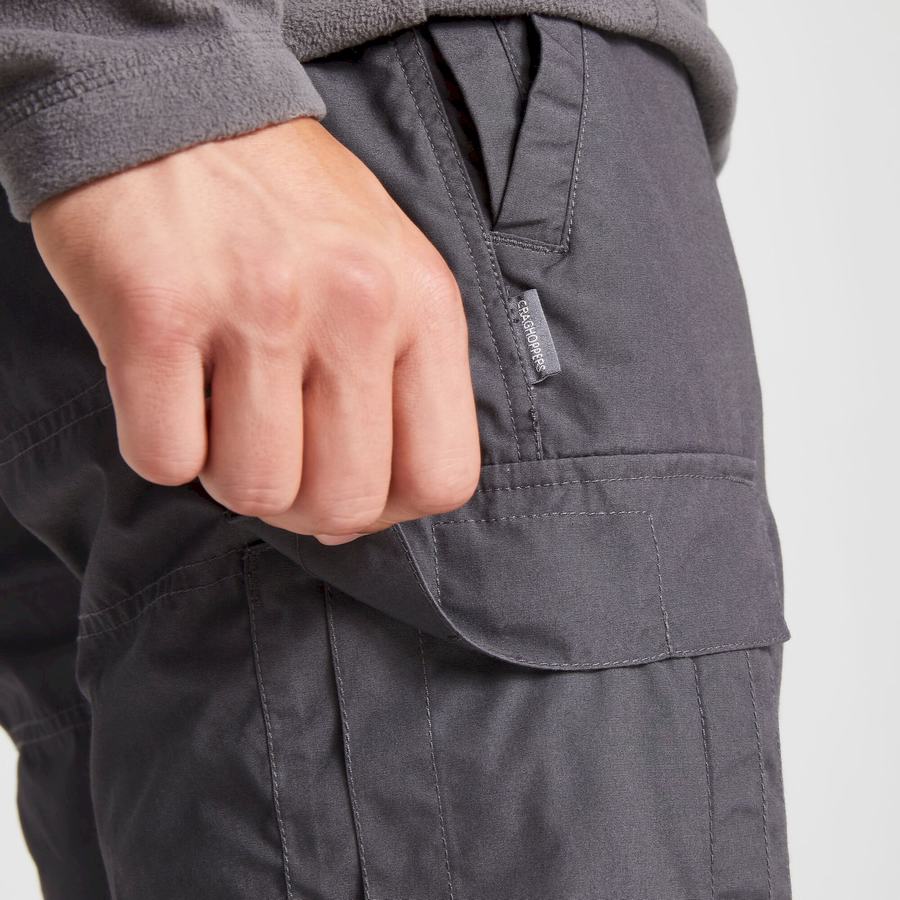 Dark Grey Craghoppers Expert Kiwi Tailored Men's Trousers | ZRB2046FE