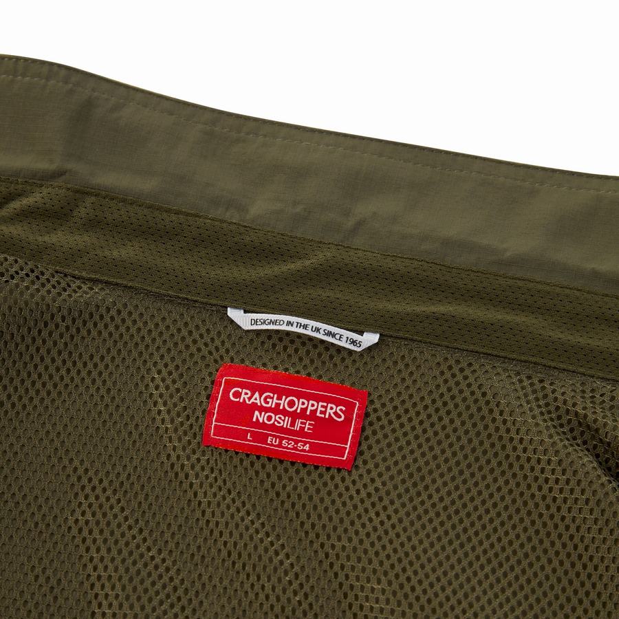 Dark Khaki Craghoppers Kiwi Boulder Long Sleeved Men's Shirts | HFK589BZ