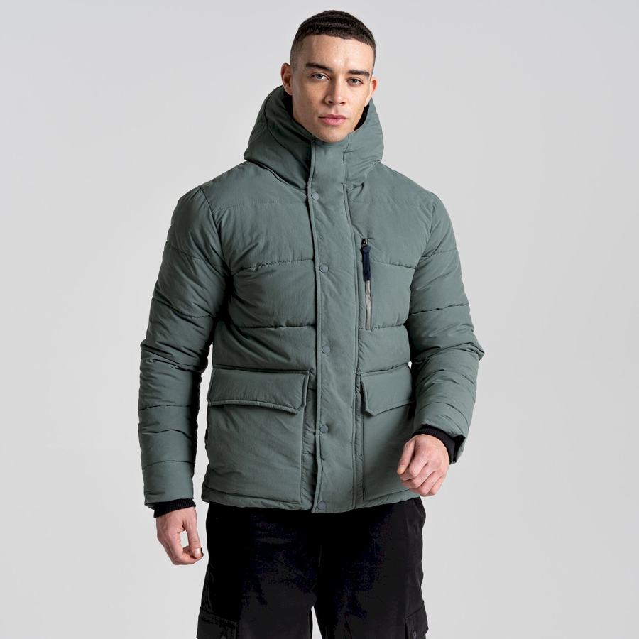 Green Craghoppers Dunbeath Insulated Hooded Men's Jackets | SWD2668MU