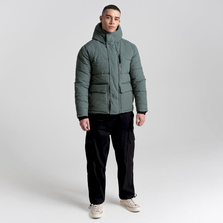 Green Craghoppers Dunbeath Insulated Hooded Men's Jackets | SWD2668MU