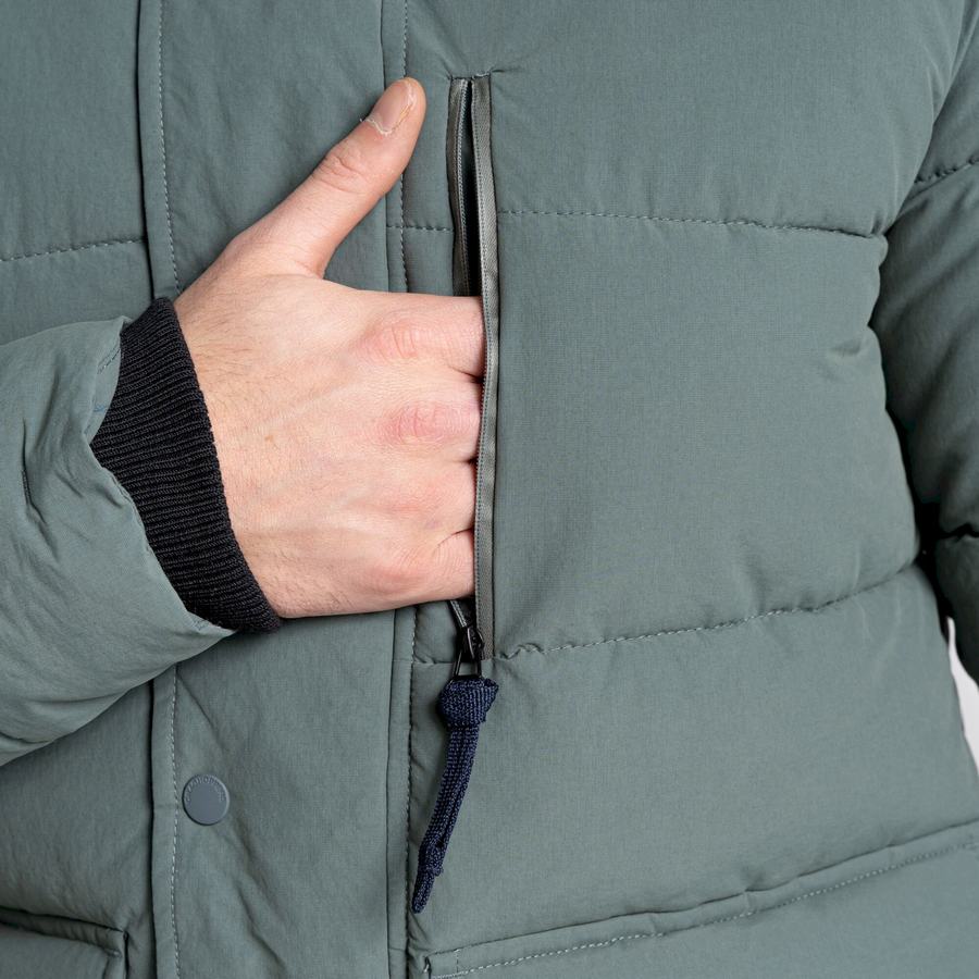 Green Craghoppers Dunbeath Insulated Hooded Men's Jackets | SWD2668MU