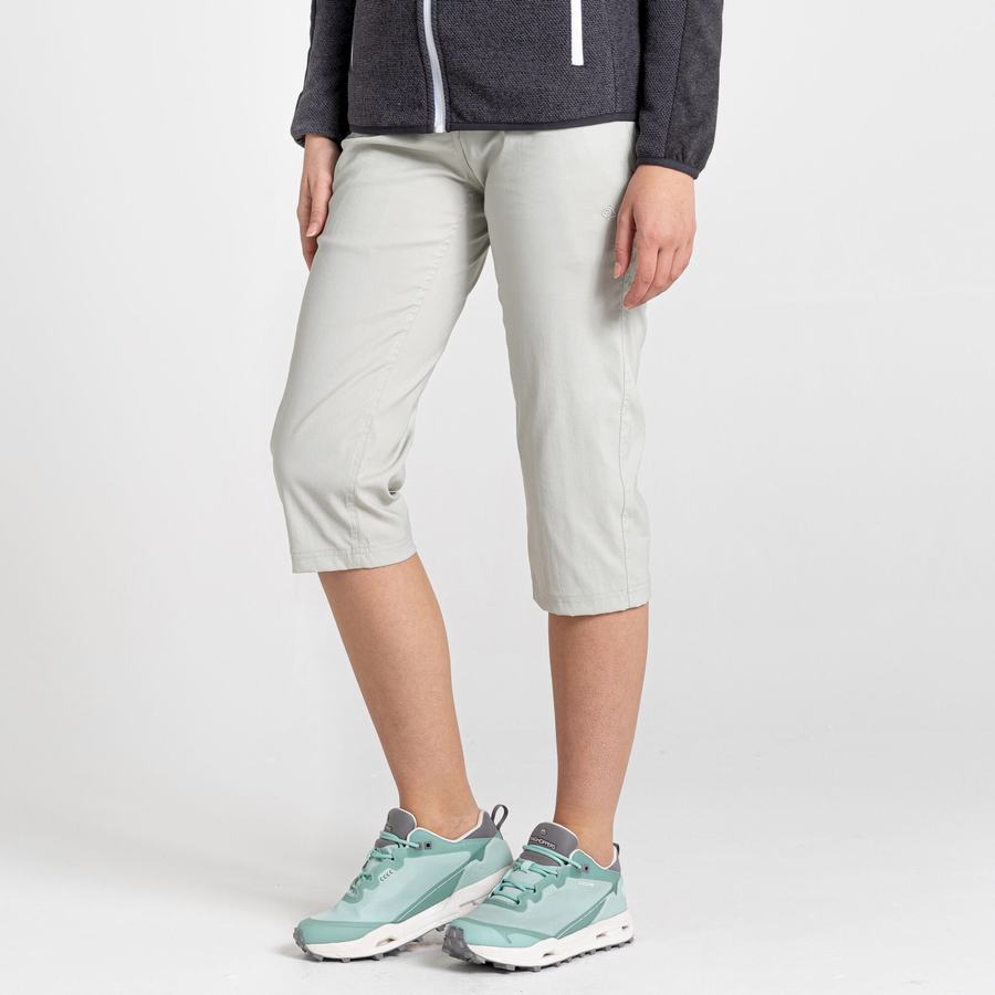 Grey Craghoppers Kiwi Pro II Crop Women's Trousers | SGQ2384RT