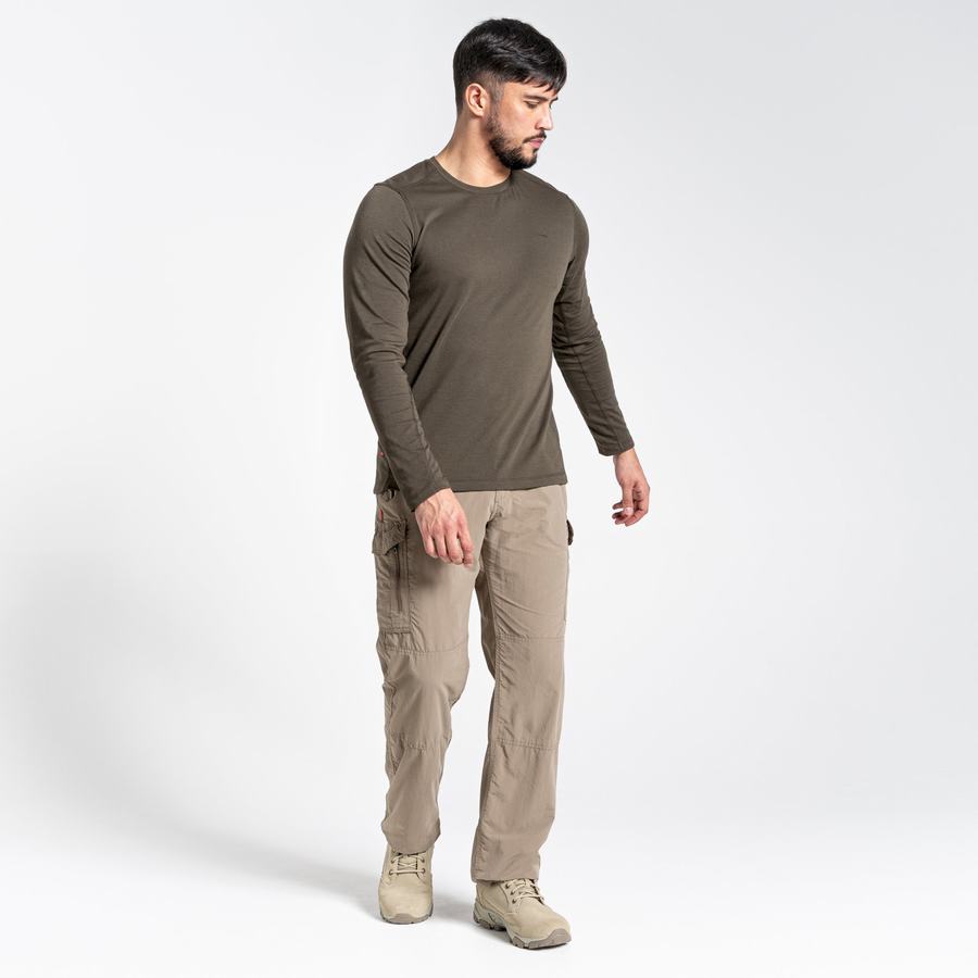 Khaki Craghoppers NosiLife Cargo II Men's Trousers | EQE3044DX