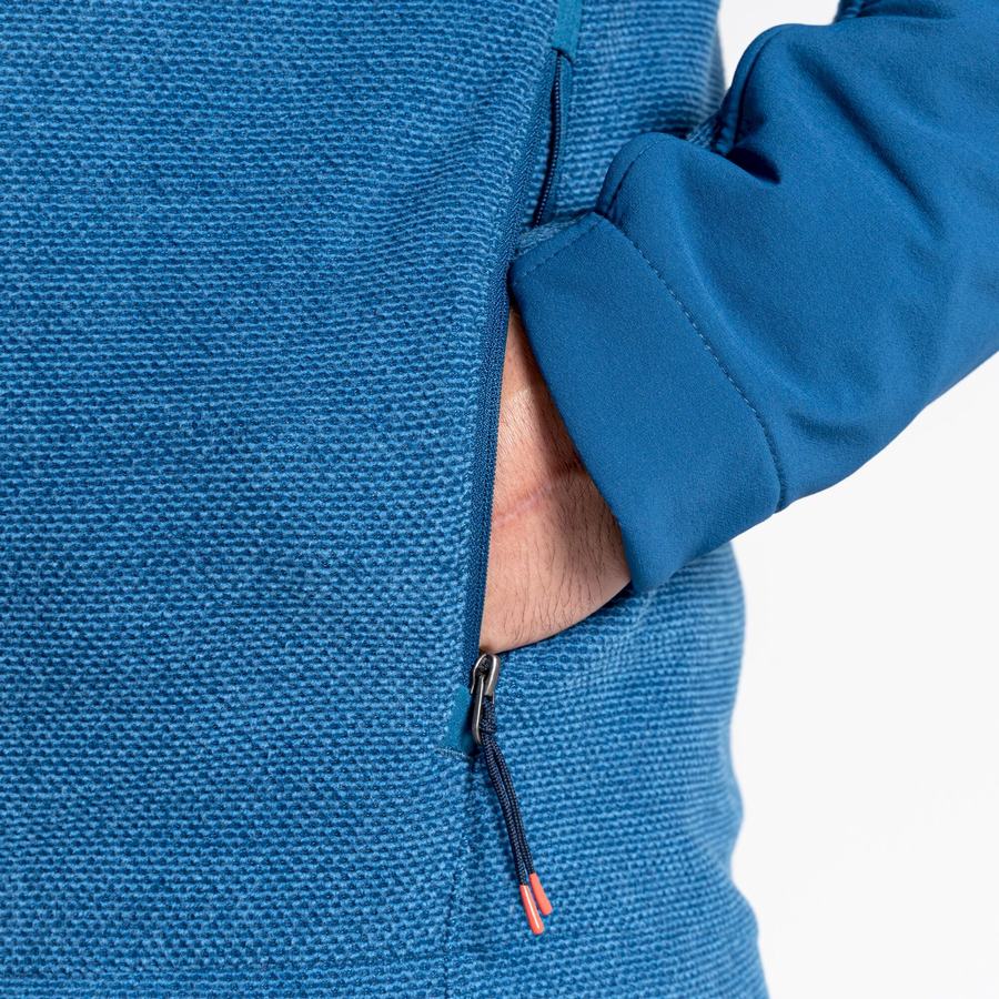 Navy Blue Craghoppers Abrigo Hooded Men's Sweaters | TSR1522XZ