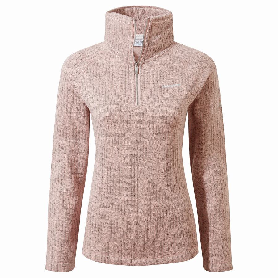 Pink Craghoppers Eveline Half Zip Women's Sweaters | YFZ2155NG