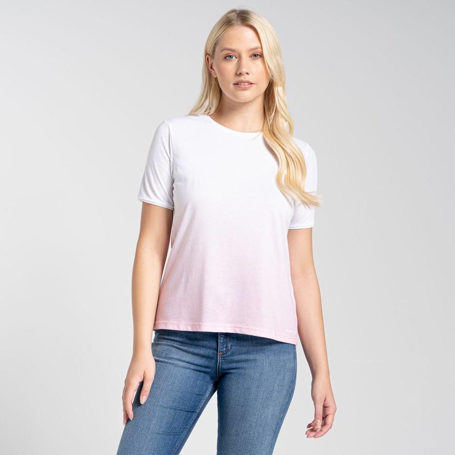 Pink Craghoppers Ilyse Short Sleeved Women's T-Shirts | ZJK990OT