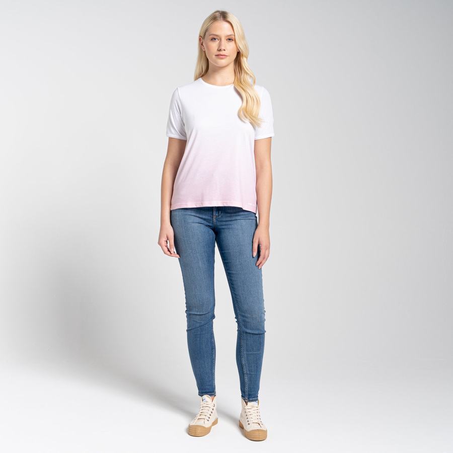 Pink Craghoppers Ilyse Short Sleeved Women's T-Shirts | ZJK990OT