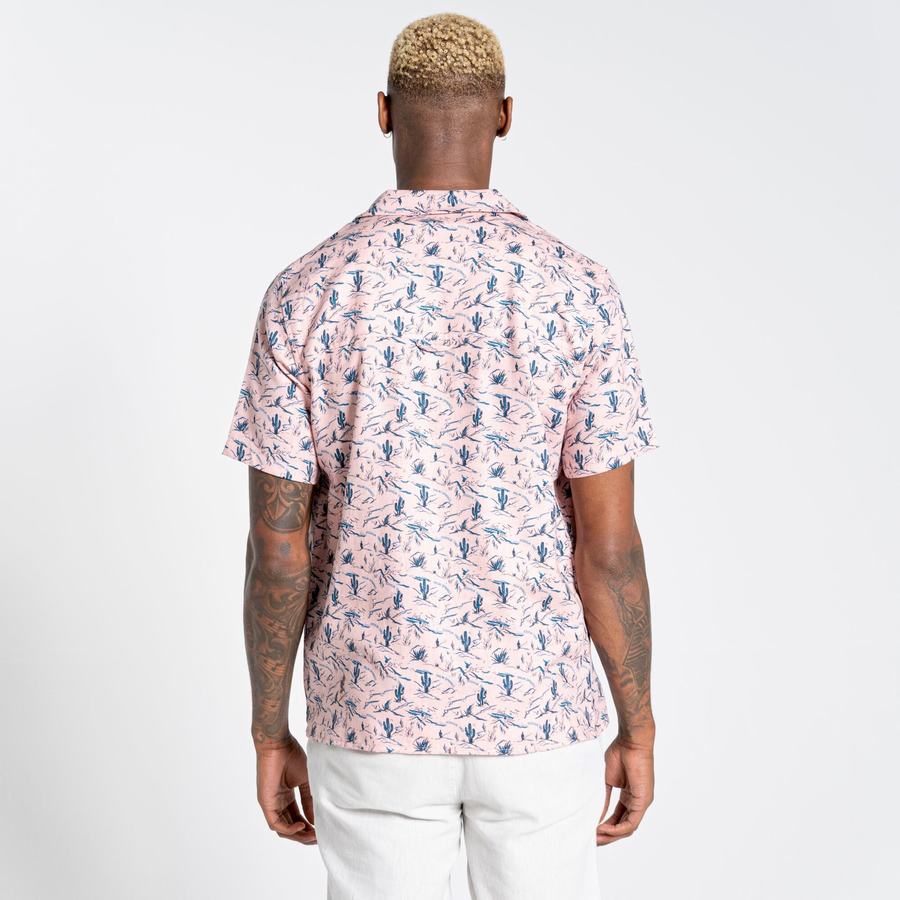 Pink Craghoppers Nosibotanical Hula Short Sleeved Men's Shirts | MDV1393UU